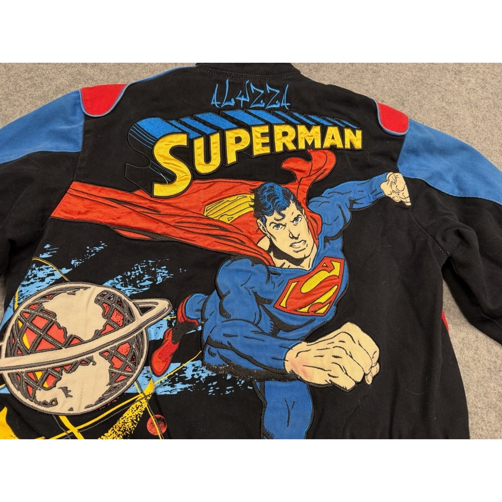 Vintage Y2K JH Design Superman Embroidered Racing Jacket Youth XL 11-12 - Picture 7 of 9